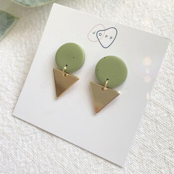 Honey Olive Polymer Clay Earrings, 5 of 5