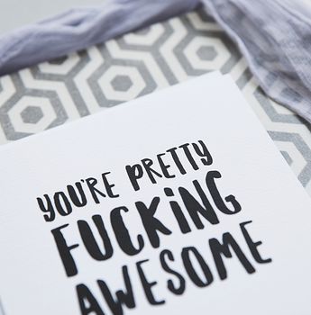 'Fucking Awesome' Funny Thank You Card, 2 of 3