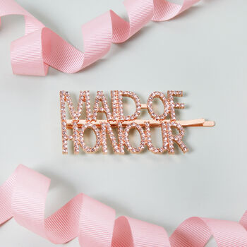 Maid Of Honour Sparkly Hair Slide, Hair Pin, 2 of 2
