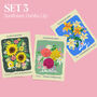 Illustrated Flower Prints Gallery Wall Set Of Three, thumbnail 4 of 9