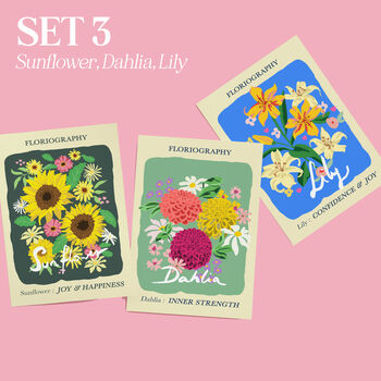 Illustrated Flower Prints Gallery Wall Set Of Three, 4 of 9