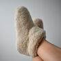 Helsinki Merino Wool Slippers Boots In Beige, thumbnail 5 of 9