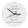 Personalised Time Flies Anniversary Wooden Wall Clock, thumbnail 4 of 5
