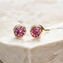 Yellow Gold Plated October Birthstone Stud Earrings, thumbnail 4 of 7