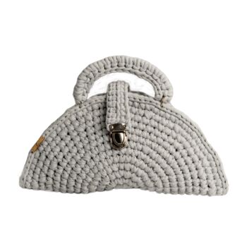 Half Moon Luxury Handmade Crochet Knit Hand Bag, 5 of 6