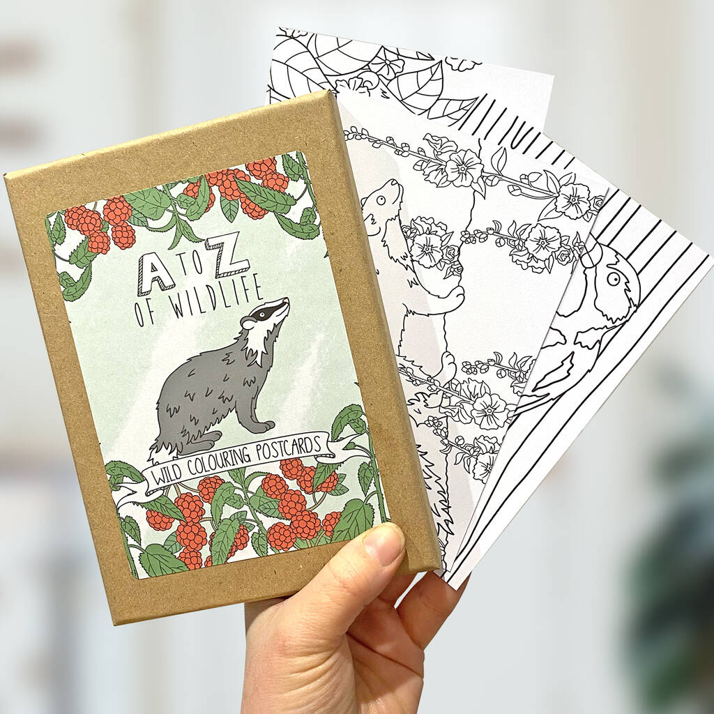 A To Z Of Wildlife Colouring In Postcard Set