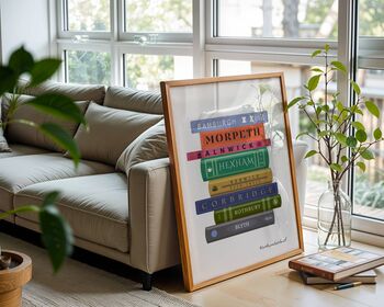 Northumberland Towns Book Stack Art Print, 2 of 6