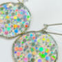 Medium Disco Earrings With Silver Sparkles, thumbnail 2 of 11