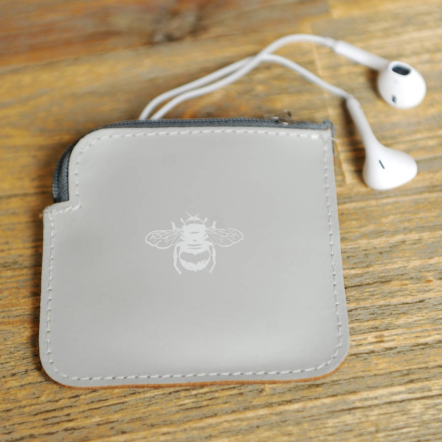 Undercover Leather Bee Ear Pod Pouch, 1 of 2