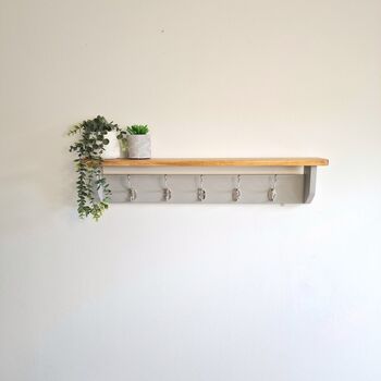 Grey Coat Rack With Shelf And Hooks, 4 of 12