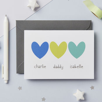 Personalised Sibling Heart Father's Day Card, 7 of 7