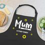 Personalised Cute Flowers Mothers Day Organic Apron, thumbnail 2 of 4