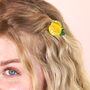Mini Yellow Lemon Hair Clip, thumbnail 1 of 4