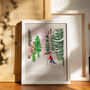 Ski Snowy Scene Art Print Winter Sports Poster, thumbnail 6 of 9
