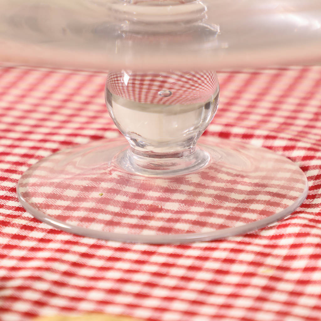 french fancy footed glass cake stand with dome lid by dibor ...