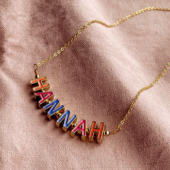 Enamel Letter Personalised Necklace, 8 of 12