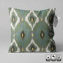 Handwoven 100% Cotton Green Ikat Cushion Cover, thumbnail 6 of 11