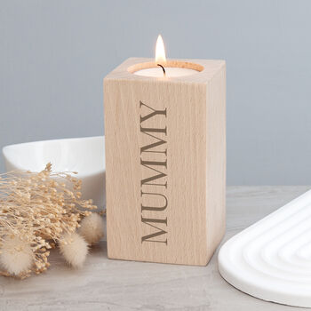 Personalised Wooden Tealight Holder, 2 of 4