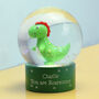 Personalised Dinosaur Glitter Snow Globe – Magical Christmas Keepsake, thumbnail 5 of 9