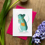 Teal Field Mouse Illustrated Blank Greeting Card, thumbnail 4 of 12