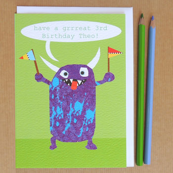 Personalised Bubble Monster Card, 2 of 3