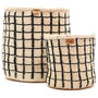 Baini: Black Check Woven Storage Basket, thumbnail 2 of 5