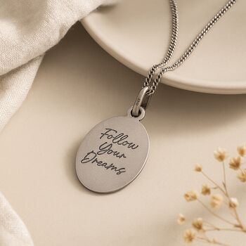 Personalised St Christopher Necklace In Oxidised Sterling Silver, 2 of 7
