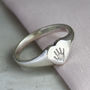 Silver Handprint Or Footprint Heart Signet Ring For Her, thumbnail 1 of 4