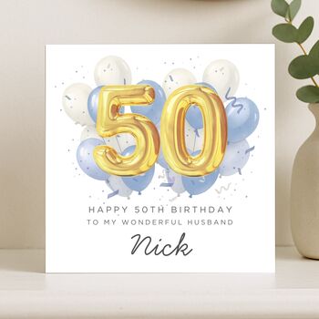 Personalised 50th Birthday Card For Husband, 7 of 8