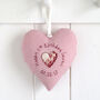 Personalised 1st Birthday Hanging Heart Gift For Girl, thumbnail 2 of 12