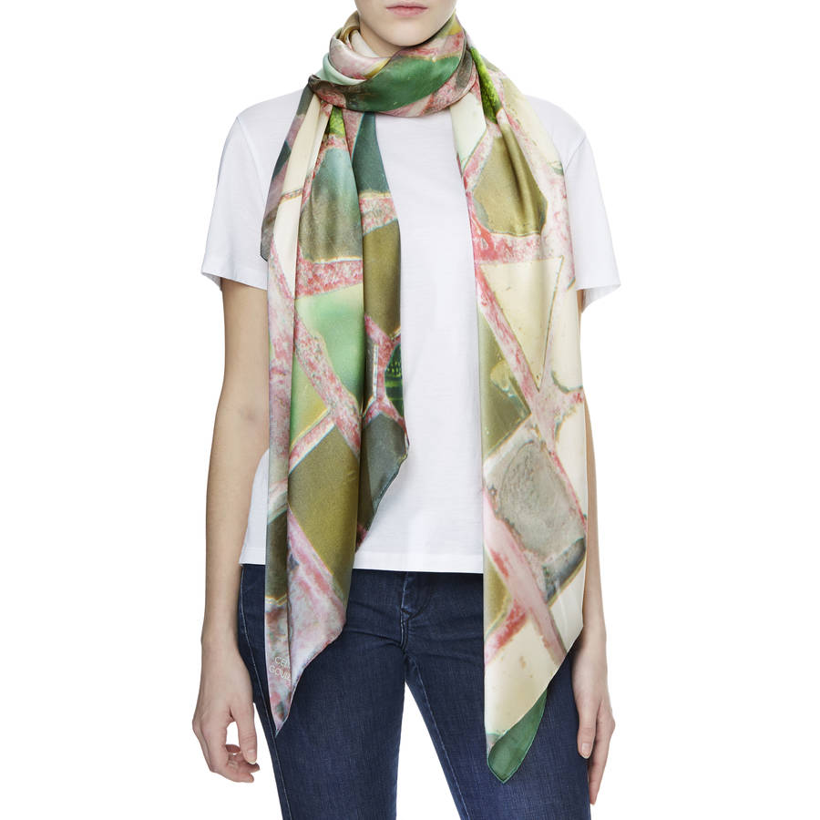 Temple Reflections Ladies Silk Scarf By Celia Gould ...