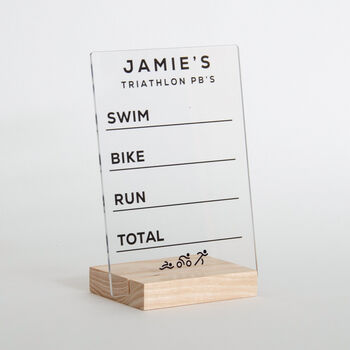 Personalised Triathlon Personal Best Sign, 5 of 9
