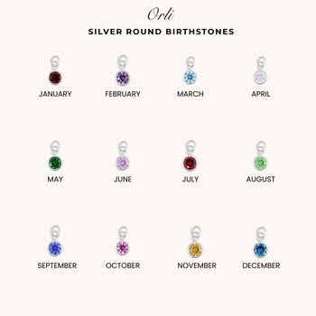 Silver Gracie Initial And Birthstone T Bar Necklace, 4 of 7