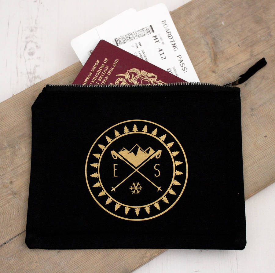 Nordic Monogram Winter Passport Case