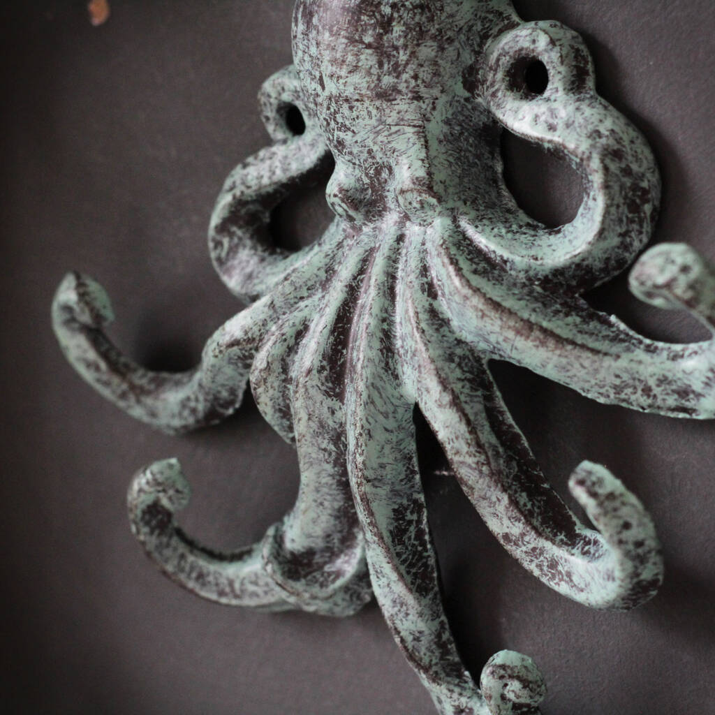 Oxidised Green Octopus Wall Hook By Sophie MacBain