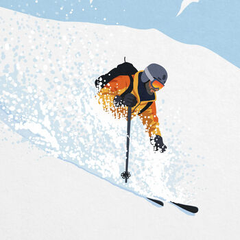 Personalised Powder Skier Poster, 4 of 7