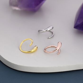 Sterling Silver Spiral Hoop Earrings, 8 of 12