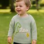 Personalised Name Knitted Cotton Jumper – Gift For Little Ones, thumbnail 1 of 12