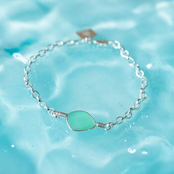 Cornish Sea Glass Bracelet Green, 5 of 8