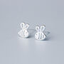 Sterling Silver Bumble Bee Stud Earrings, thumbnail 4 of 6