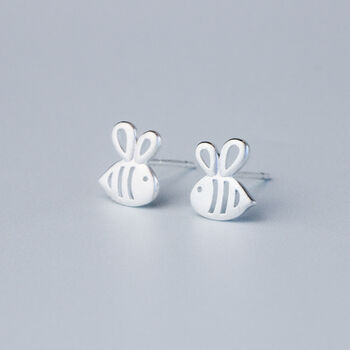 Sterling Silver Bumble Bee Stud Earrings, 4 of 6