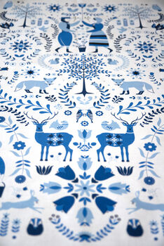 Delft Blue Tea Towel 100% Cotton Woodland, 4 of 9
