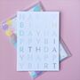 Happy Birthday Typographic Card With Confetti Envelope, thumbnail 3 of 4