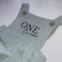 Personalised Embroidered First Birthday Dungaree Romper, thumbnail 3 of 4
