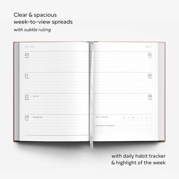 2026 Personalised A5 Weekly Planner With Gold Foil, 4 of 10