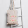 Bridal Party Personalised Tote Bags Peach And Sage, thumbnail 5 of 5