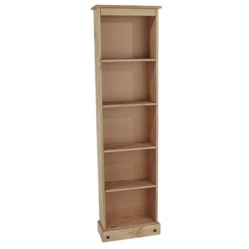 Tall Narrow Corona Design Pine Bookcase, Antique Wax, 5 of 6