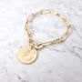 18ct Gold Vermeil Plated Birth Flower Name Bracelet, thumbnail 1 of 4
