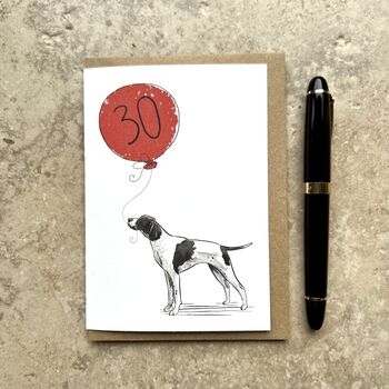Personalised English Pointer Birthday Card, 4 of 6