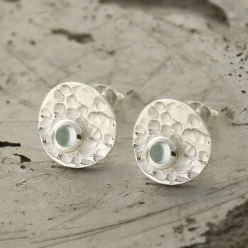 Sterling Silver Shimmering Gemstone Studs, 4 of 9